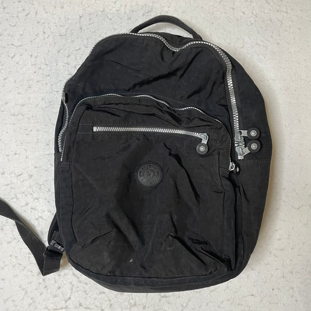Kipling Black Nylon Backpack Classic Mini School Bag Travel Casual
